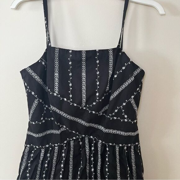 Rabbit Rabbit Rabbit Fit & Flare Dress Sleeveless/Strapless Embroidered Black 10 - Picture 5 of 10